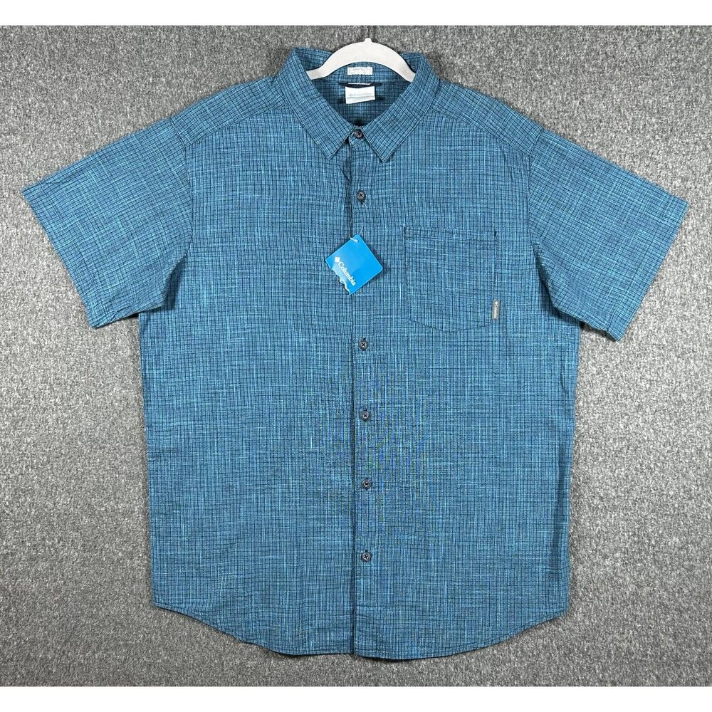 NWT Columbia Under Exposure Yarn-Dye Short Sleeve Shirt Size Large